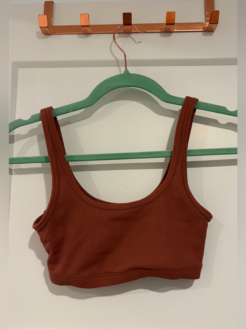 TnAction Rust Brown Ribbed Sports Bra 🤎